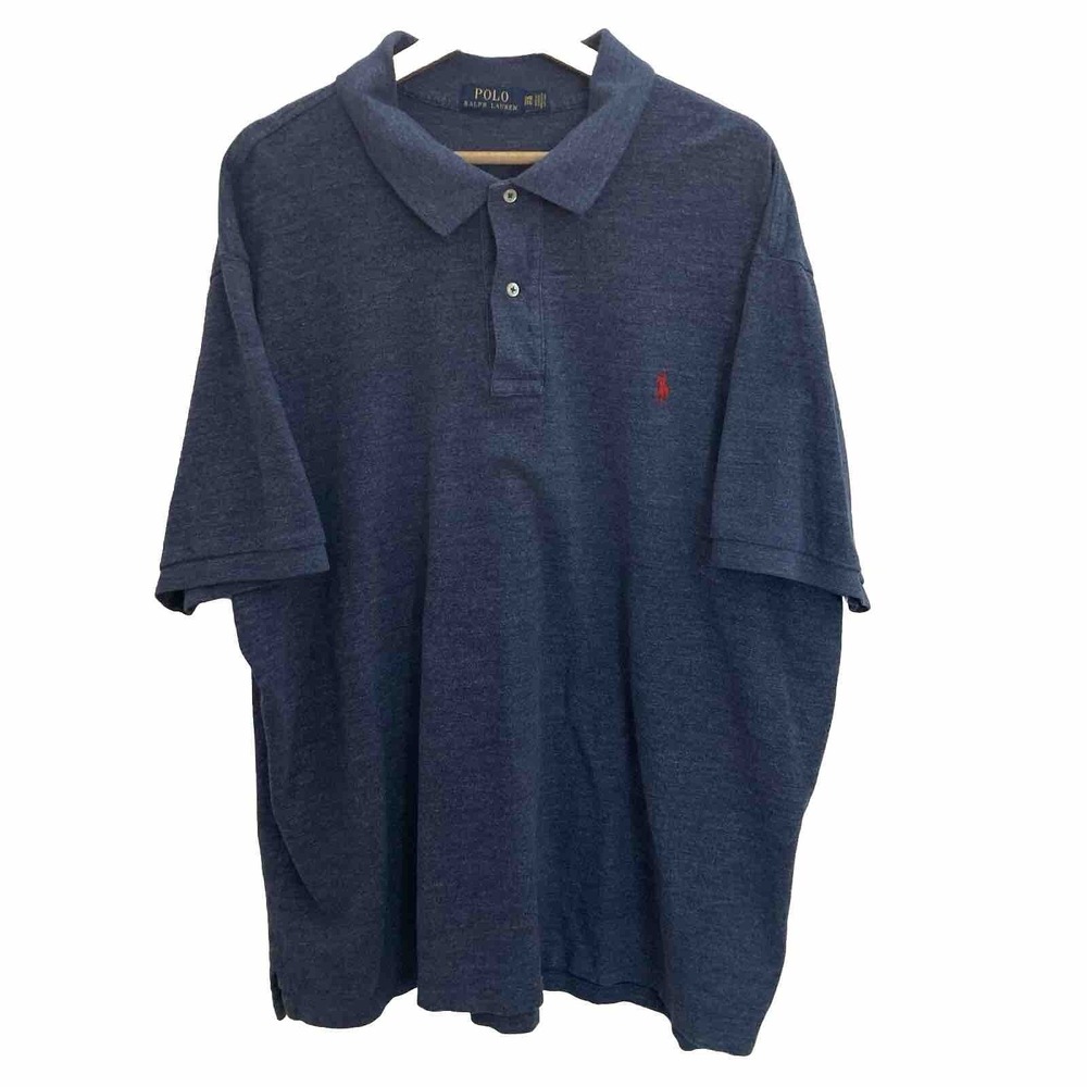 Polo Ralph Lauren Polo Shirt Mens 3XB Big Blue Red Embroidered Pony Logo - Picture 1 of 9